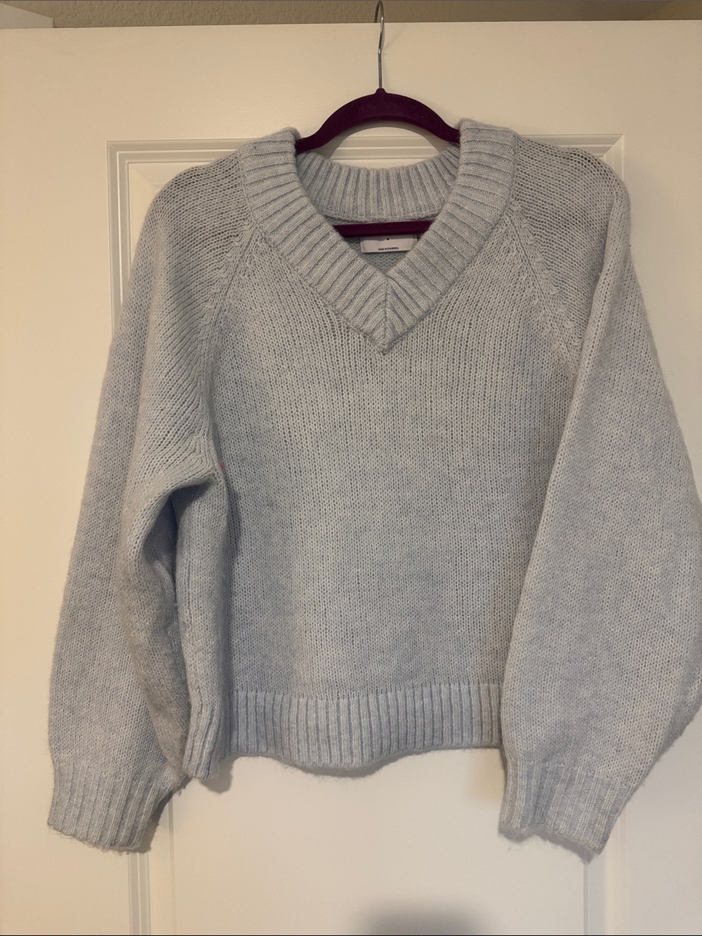 Old Navy Light Blue V-Neck Knit Sweater
